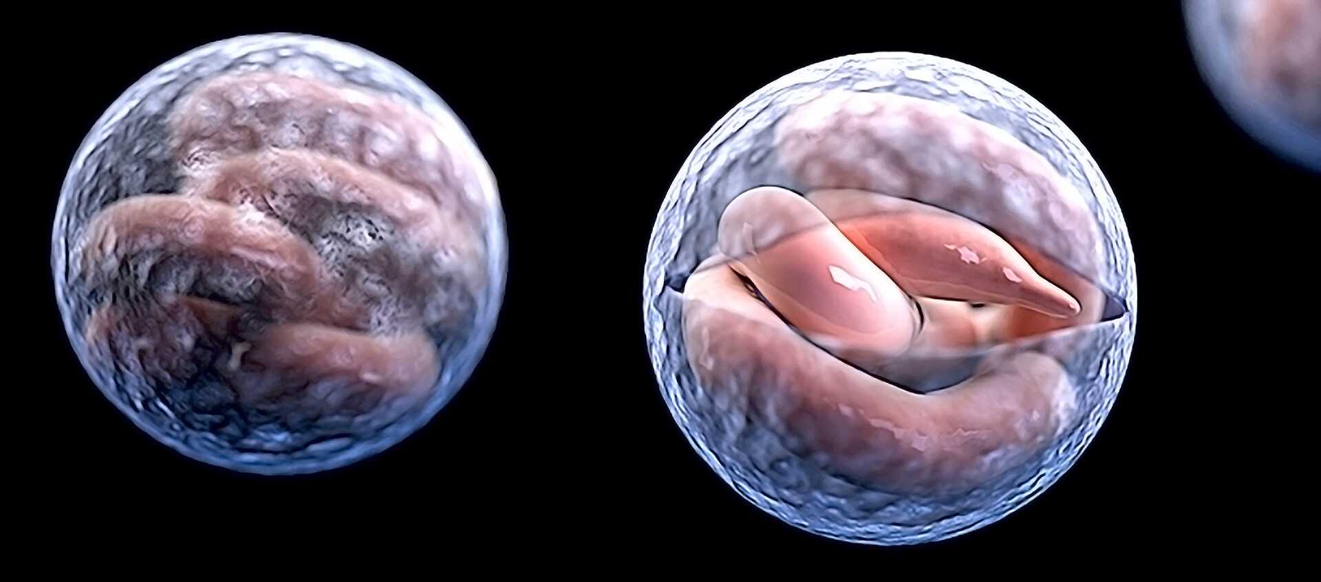 Glass sculpture with light shining through